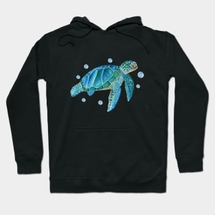 Sea turtle in watercolor Hoodie